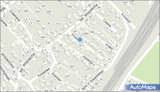 Radzionków, Pożarna II, 5, mapa Radzionków