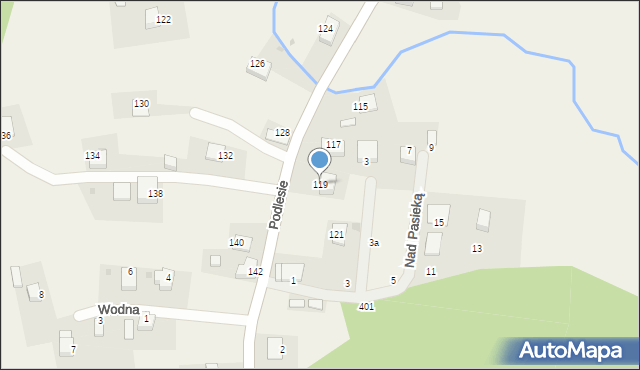 Radziszów, Podlesie, 119, mapa Radziszów