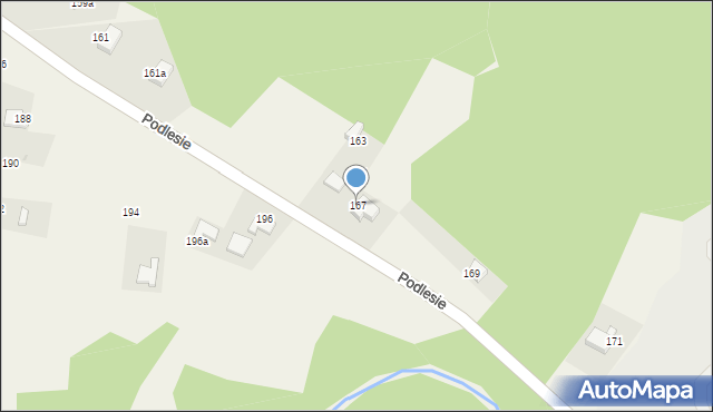 Radziszów, Podlesie, 167, mapa Radziszów