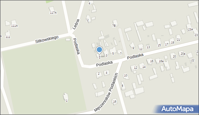 Radzyń Podlaski, Podlaska, 1, mapa Radzyń Podlaski