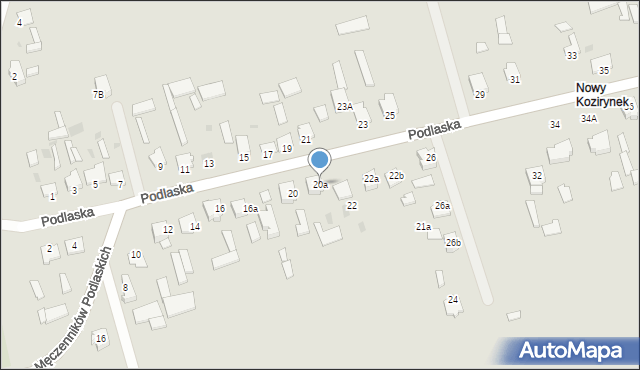 Radzyń Podlaski, Podlaska, 20a, mapa Radzyń Podlaski