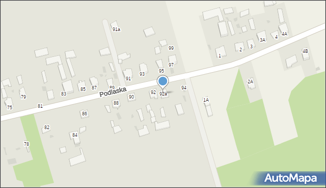 Radzyń Podlaski, Podlaska, 92a, mapa Radzyń Podlaski