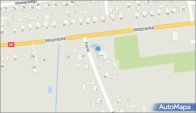 Radzyń Podlaski, Polna, 1, mapa Radzyń Podlaski