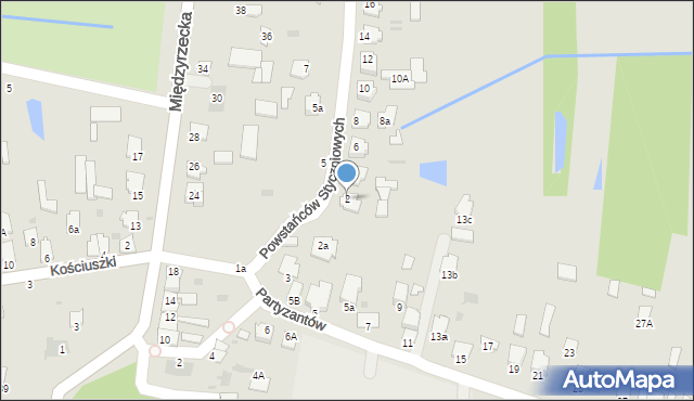 Radzyń Podlaski, Powstańców Styczniowych, 2, mapa Radzyń Podlaski