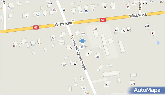 Radzyń Podlaski, Powstania Styczniowego, 15b, mapa Radzyń Podlaski