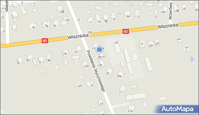 Radzyń Podlaski, Powstania Styczniowego, 15c, mapa Radzyń Podlaski