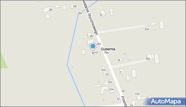 Radzyń Podlaski, Powstania Styczniowego, 30, mapa Radzyń Podlaski