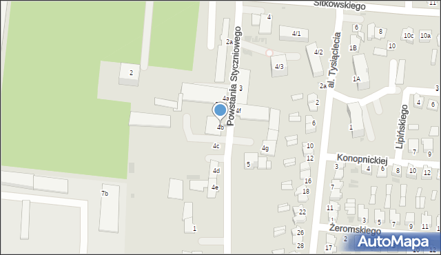 Radzyń Podlaski, Powstania Styczniowego, 4b, mapa Radzyń Podlaski