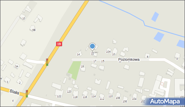 Radzyń Podlaski, Poziomkowa, 12, mapa Radzyń Podlaski