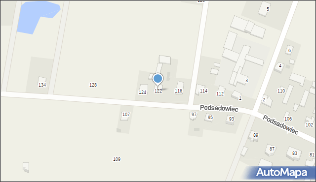 Rębków, Podsadowiec, 122, mapa Rębków