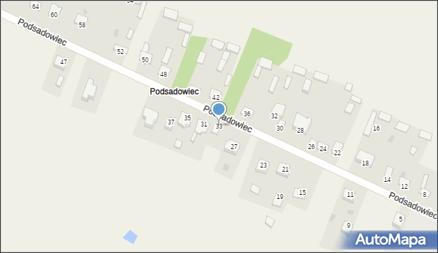 Rębków, Podsadowiec, 33, mapa Rębków