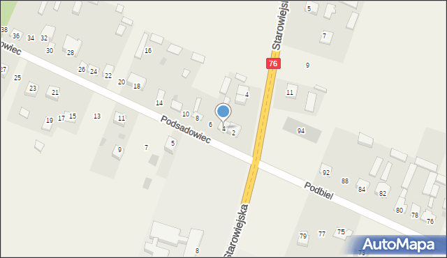 Rębków, Podsadowiec, 4, mapa Rębków