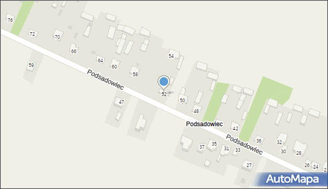 Rębków, Podsadowiec, 52, mapa Rębków