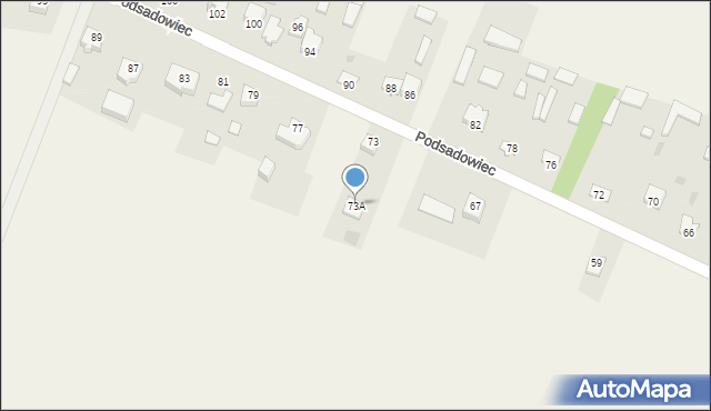 Rębków, Podsadowiec, 73A, mapa Rębków