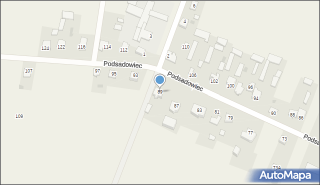 Rębków, Podsadowiec, 89, mapa Rębków