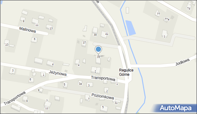 Regulice, Podskale, 33, mapa Regulice