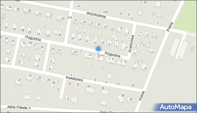 Rejowiec Fabryczny, Pogodna, 11, mapa Rejowiec Fabryczny