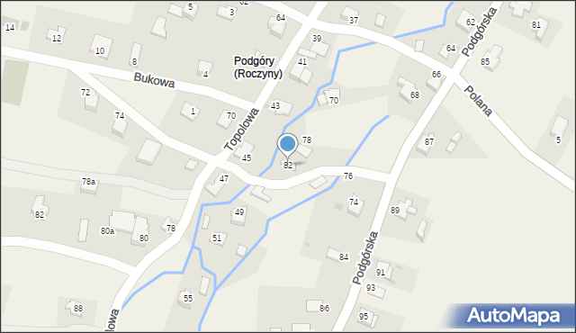 Roczyny, Podgórska, 82, mapa Roczyny