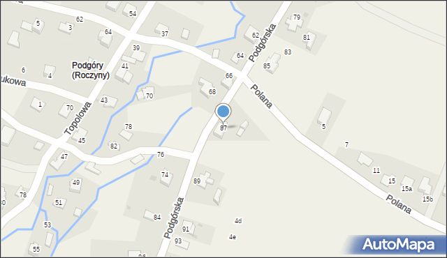 Roczyny, Podgórska, 87, mapa Roczyny