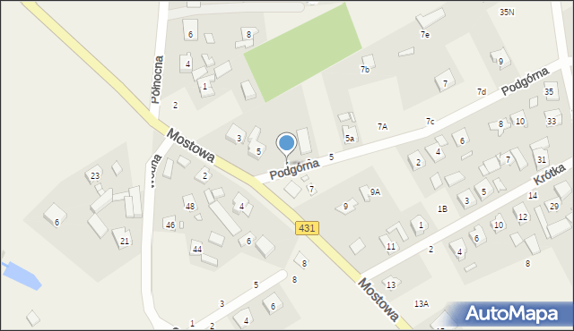 Rogalinek, Podgórna, 1, mapa Rogalinek