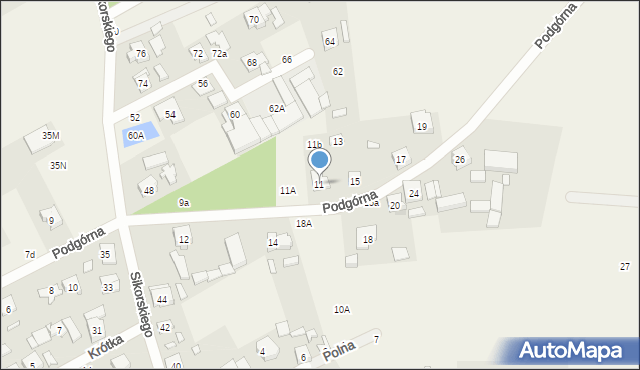 Rogalinek, Podgórna, 11, mapa Rogalinek