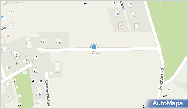 Rogalinek, Poznańska, 31b, mapa Rogalinek