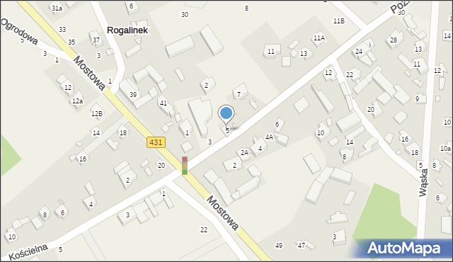 Rogalinek, Poznańska, 5, mapa Rogalinek