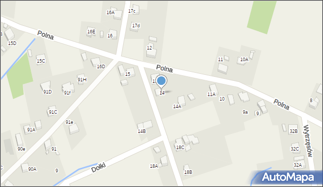 Rogów, Polna, 14, mapa Rogów