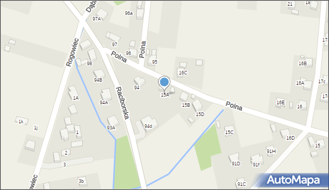 Rogów, Polna, 15A, mapa Rogów