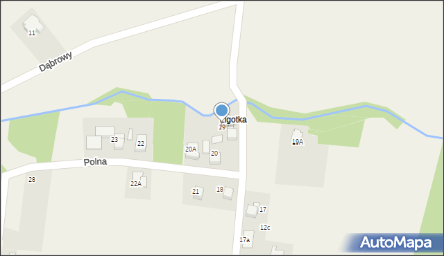 Rogów, Polna, 19, mapa Rogów