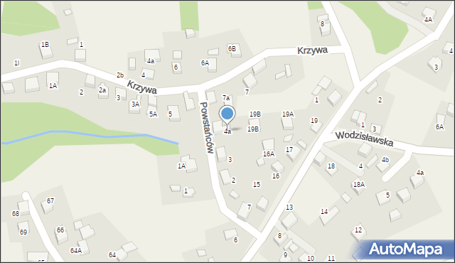 Rogów, Powstańców, 4a, mapa Rogów