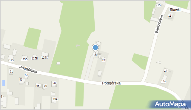 Romanów, Podgórska, 26, mapa Romanów