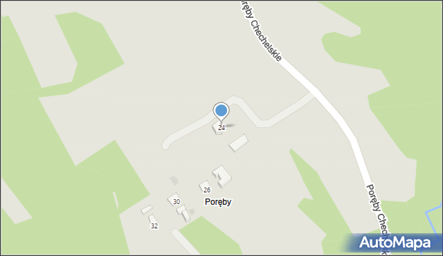 Ropczyce, Poręby Chechelskie, 24, mapa Ropczyce