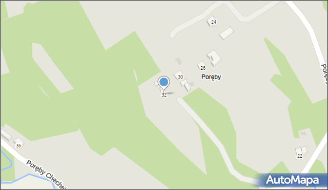 Ropczyce, Poręby Chechelskie, 32, mapa Ropczyce