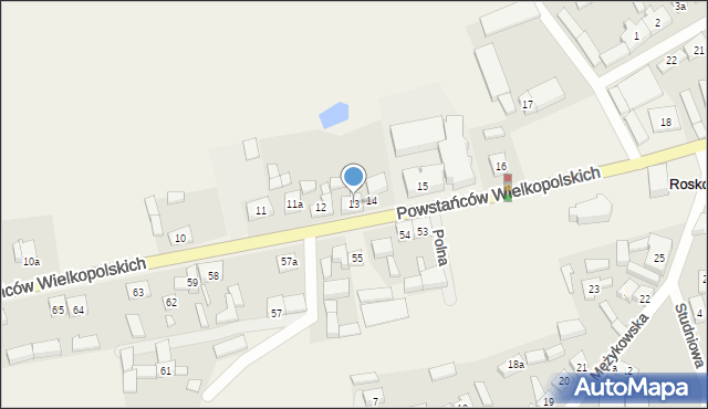 Rosko, Powstańców Wielkopolskich, 13, mapa Rosko