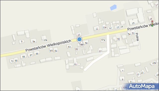 Rosko, Powstańców Wielkopolskich, 60, mapa Rosko