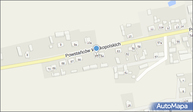 Rosko, Powstańców Wielkopolskich, 65, mapa Rosko