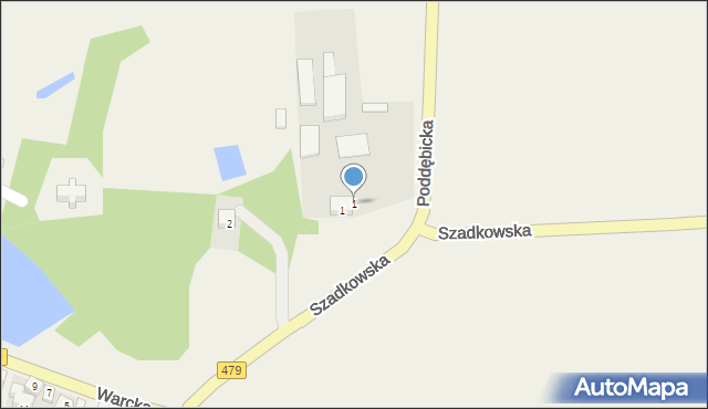 Rossoszyca, Poddębicka, 1, mapa Rossoszyca