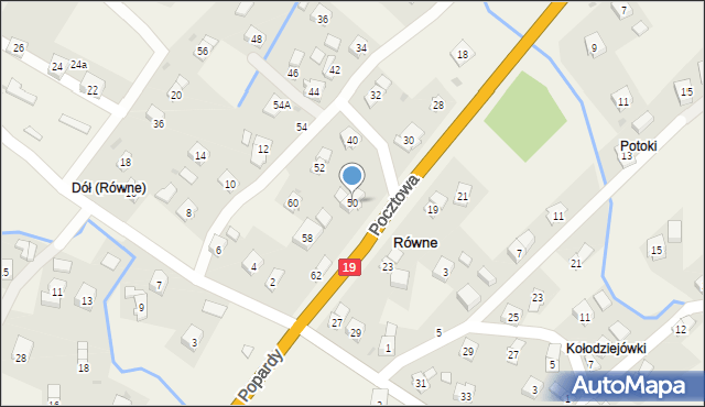 Równe, Pocztowa, 50, mapa Równe