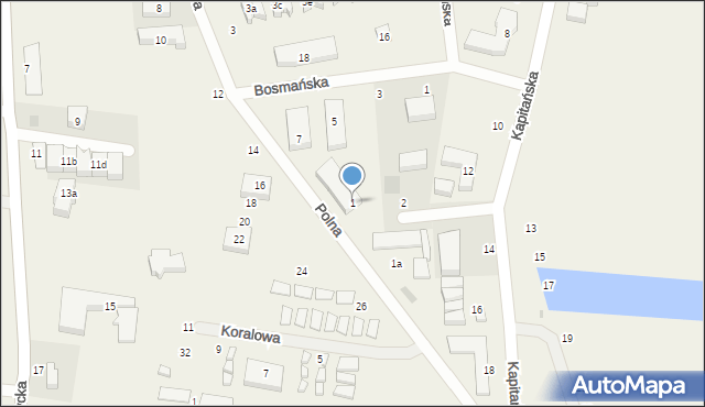 Rowy, Polna, 1, mapa Rowy