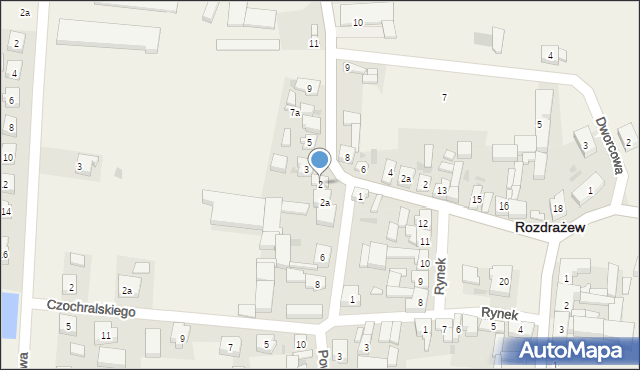 Rozdrażew, Powstańców Wielkopolskich, 2, mapa Rozdrażew