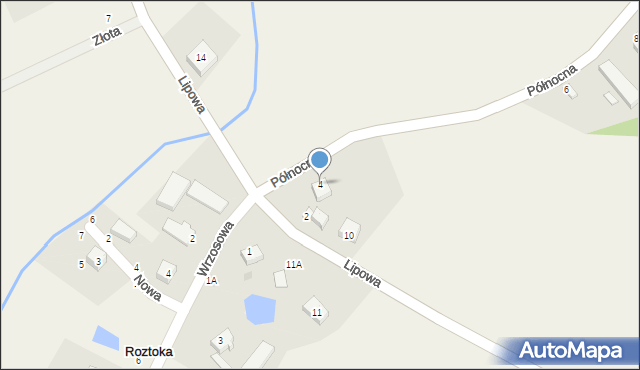 Roztoka, Północna, 4, mapa Roztoka