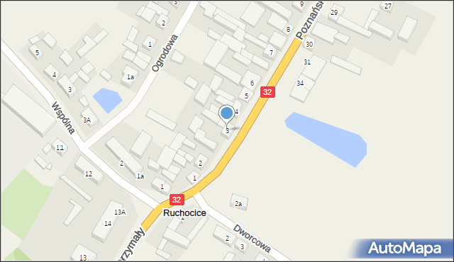 Ruchocice, Poznańska, 3, mapa Ruchocice