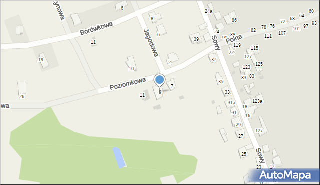 Ruda, Poziomkowa, 9, mapa Ruda