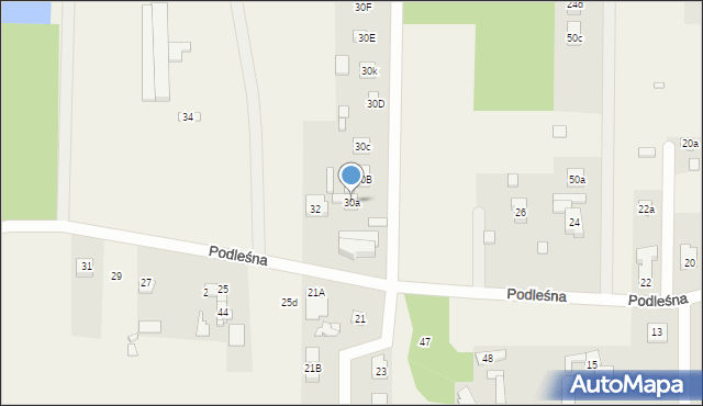 Ruda-Bugaj, Podleśna, 30a, mapa Ruda-Bugaj