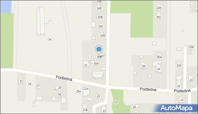 Ruda-Bugaj, Podleśna, 30B, mapa Ruda-Bugaj
