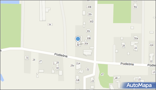 Ruda-Bugaj, Podleśna, 32, mapa Ruda-Bugaj