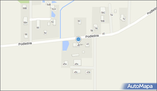 Ruda-Bugaj, Podleśna, 45, mapa Ruda-Bugaj