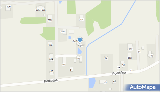 Ruda-Bugaj, Podleśna, 62A, mapa Ruda-Bugaj