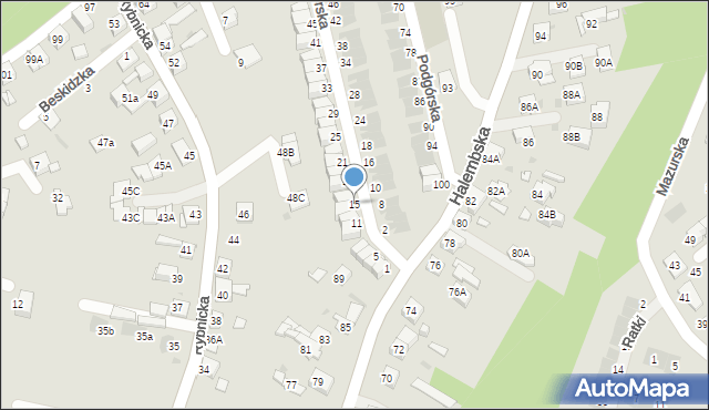 Ruda Śląska, Podgórska, 15, mapa Rudy Śląskiej